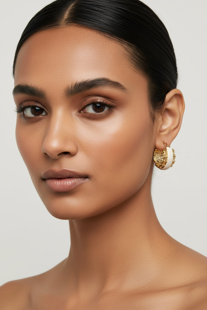 Bonie White hoop earrings