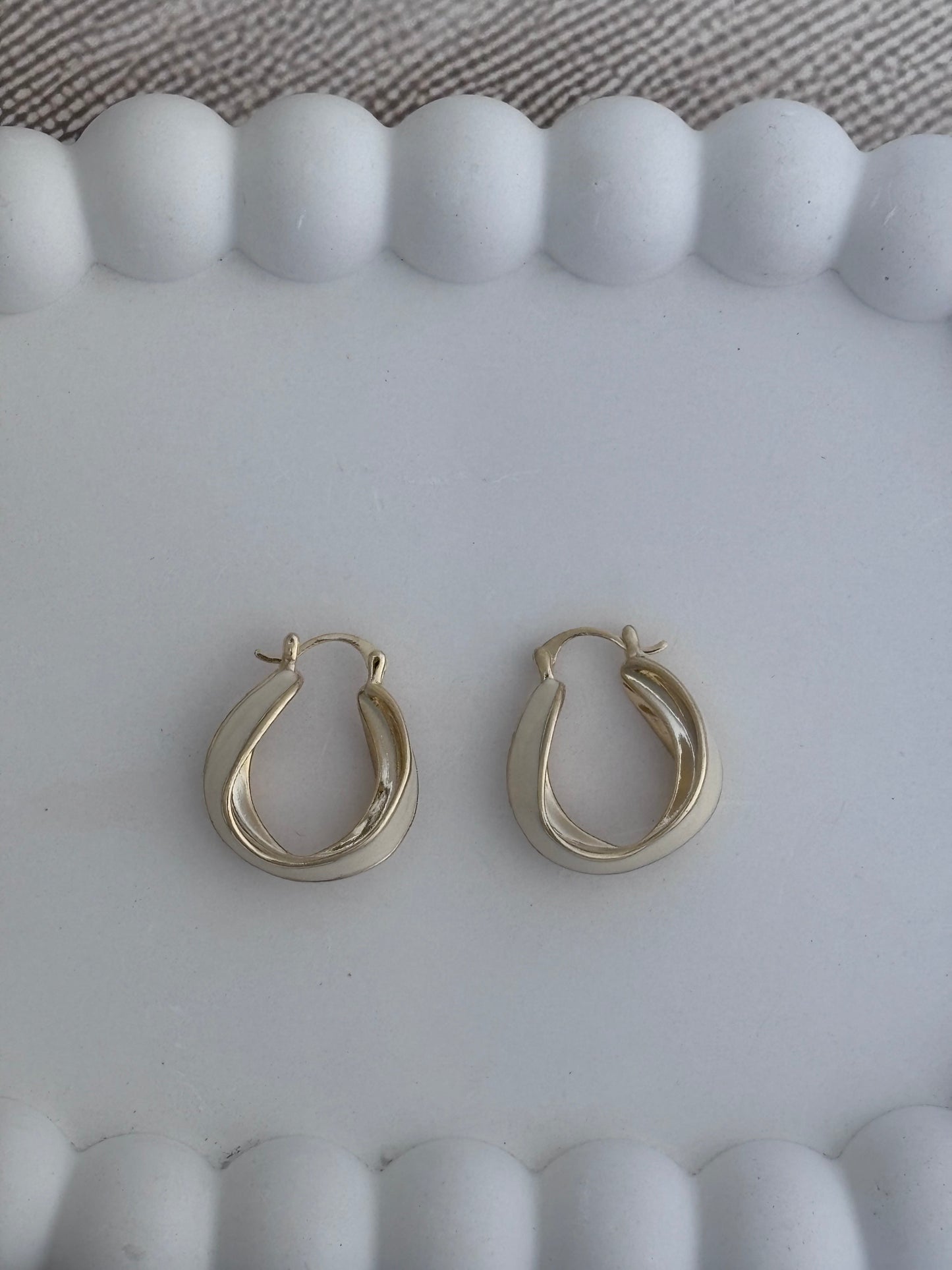 White Enamelled Statement Hoops