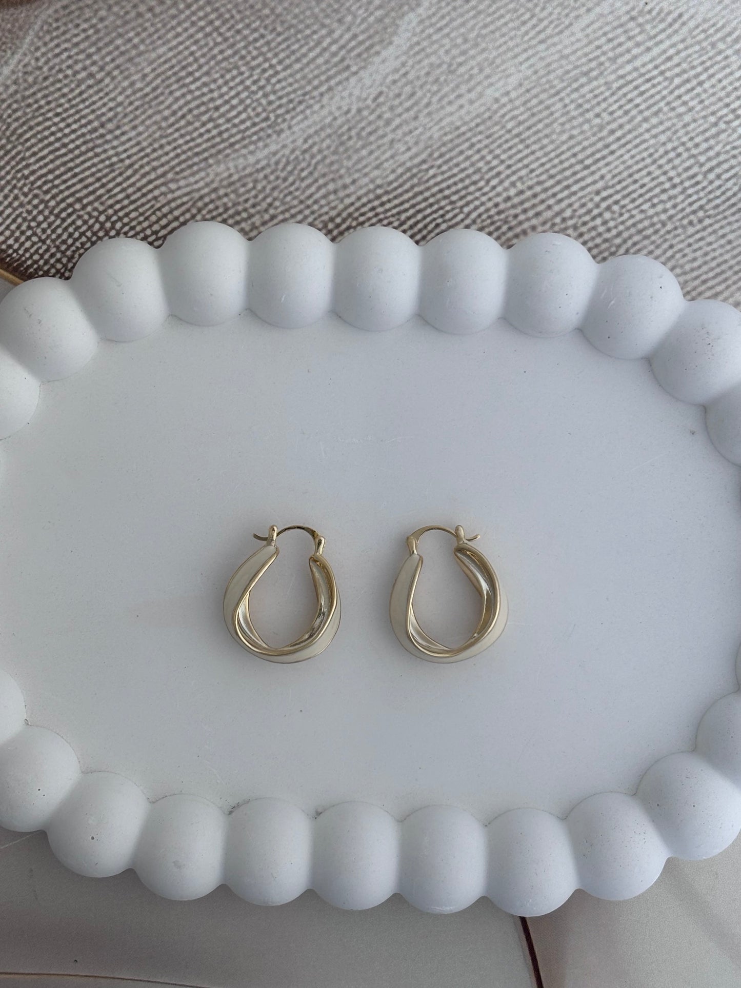 White Enamelled Statement Hoops