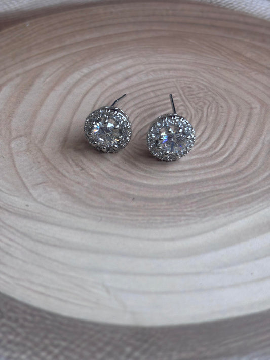 Typical Me Silver Solitaire Studs