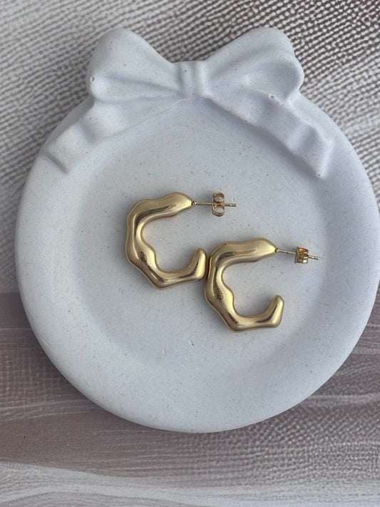 Chunky Cloudy Hoops Earrings