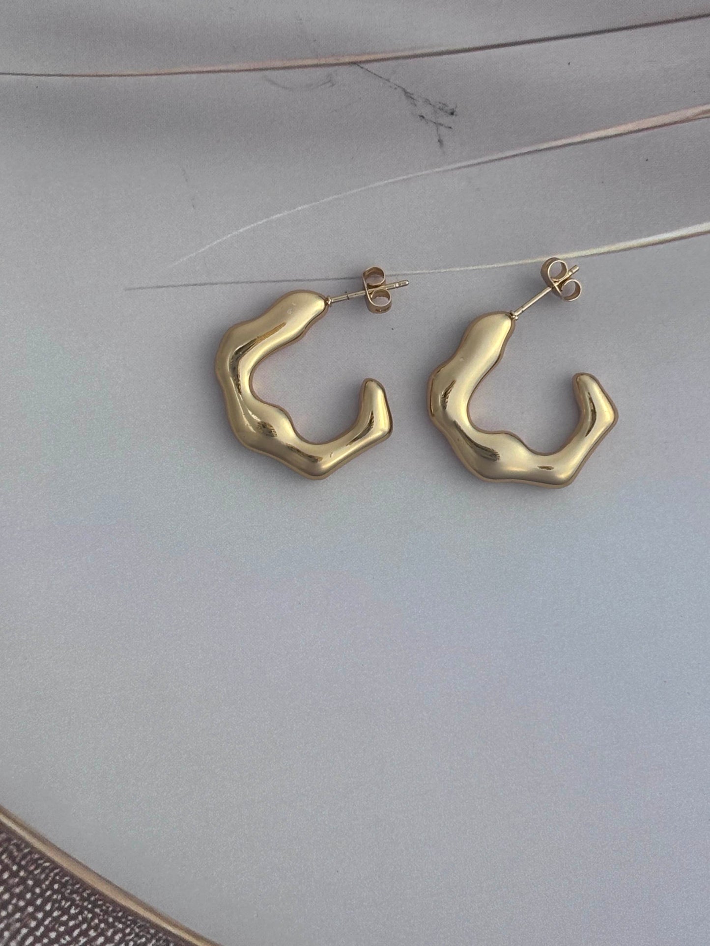 Chunky Cloudy Hoops Earrings