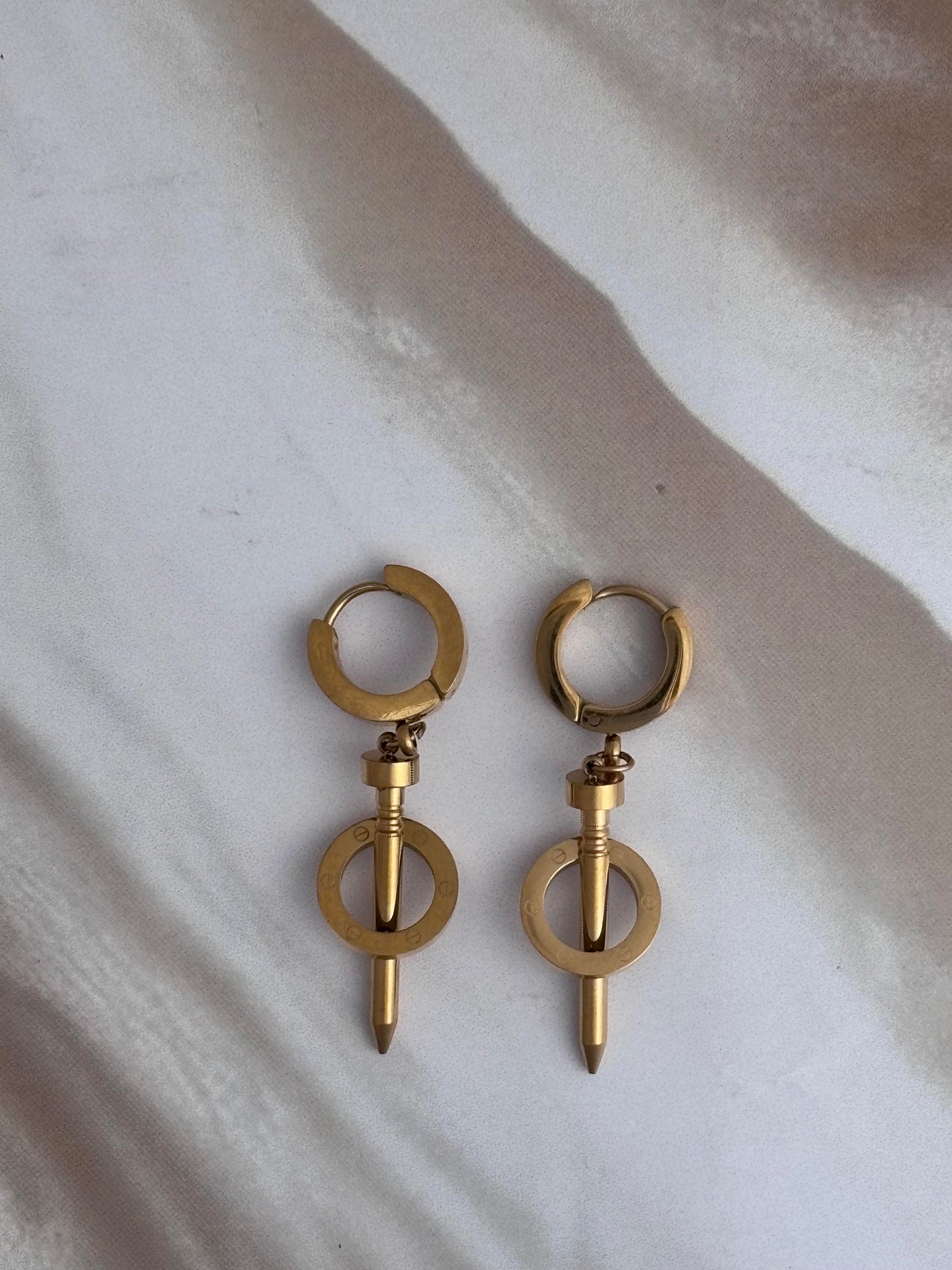 Cartier-Nail dangle Huggie Earring
