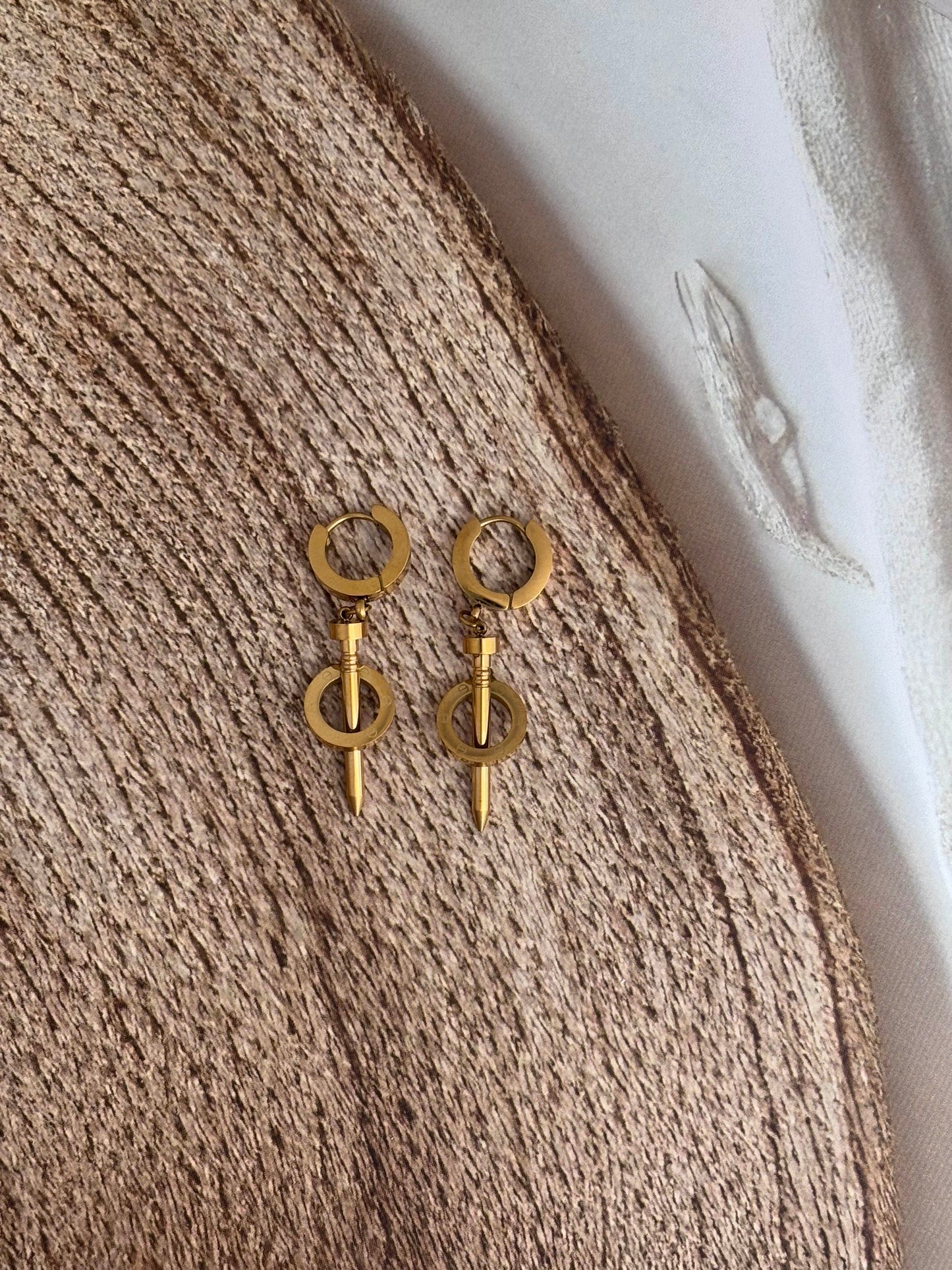 Cartier-Nail dangle Huggie Earring