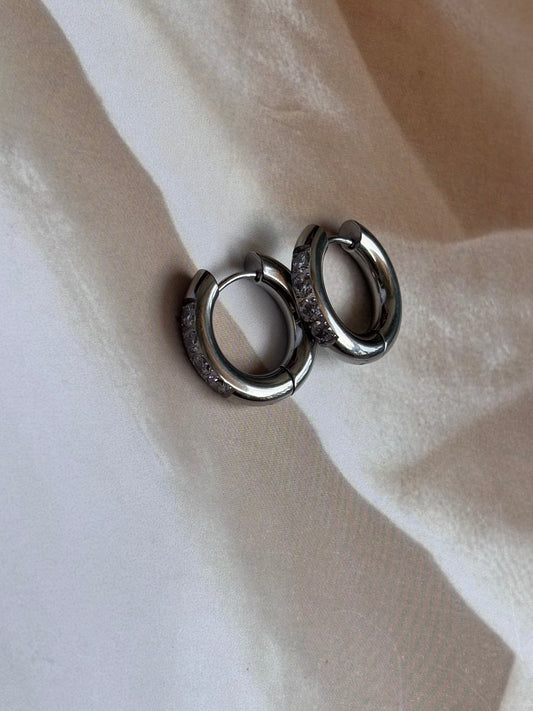 Studdie Silver Hoop