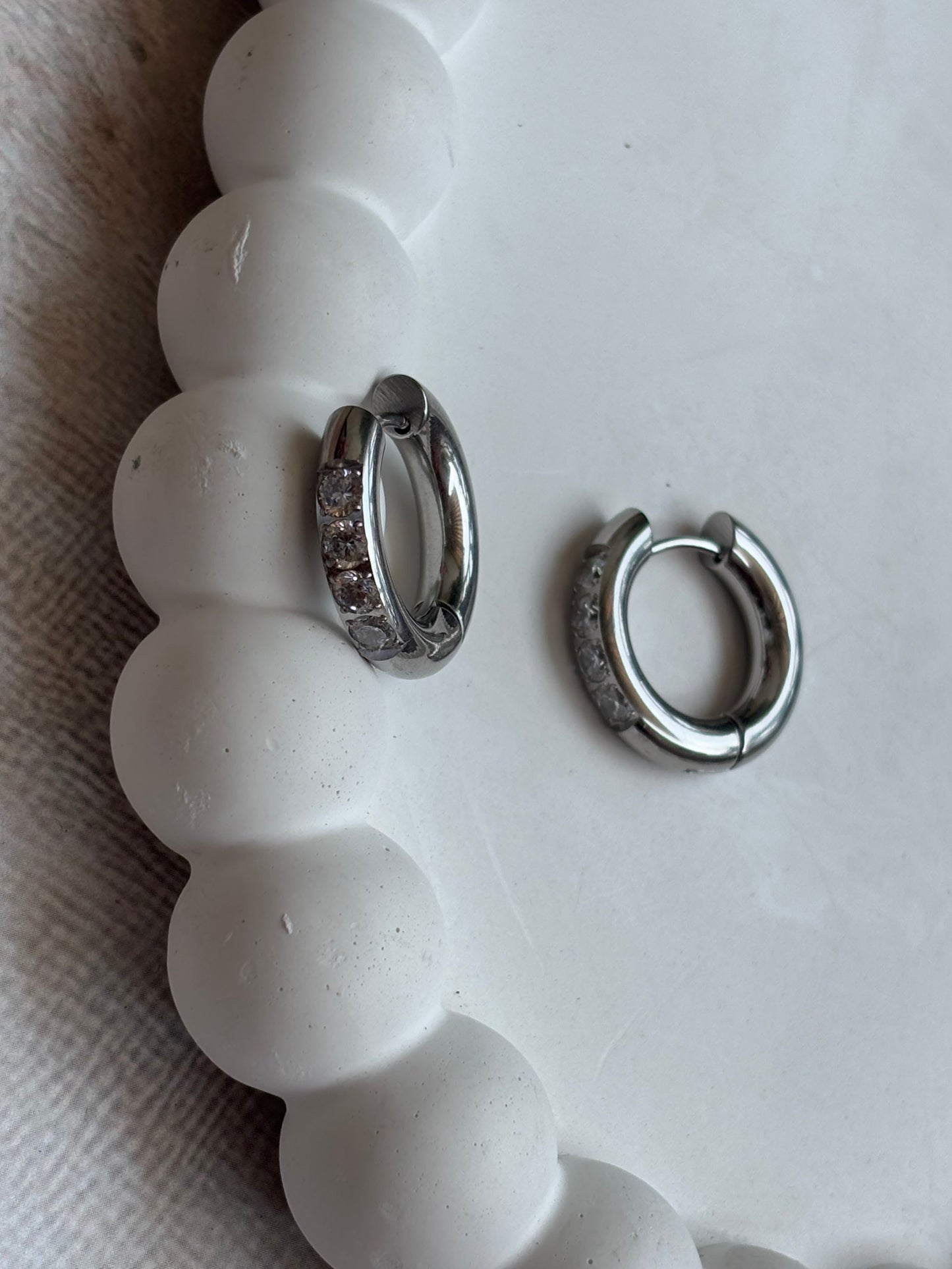 Studdie Silver Hoop