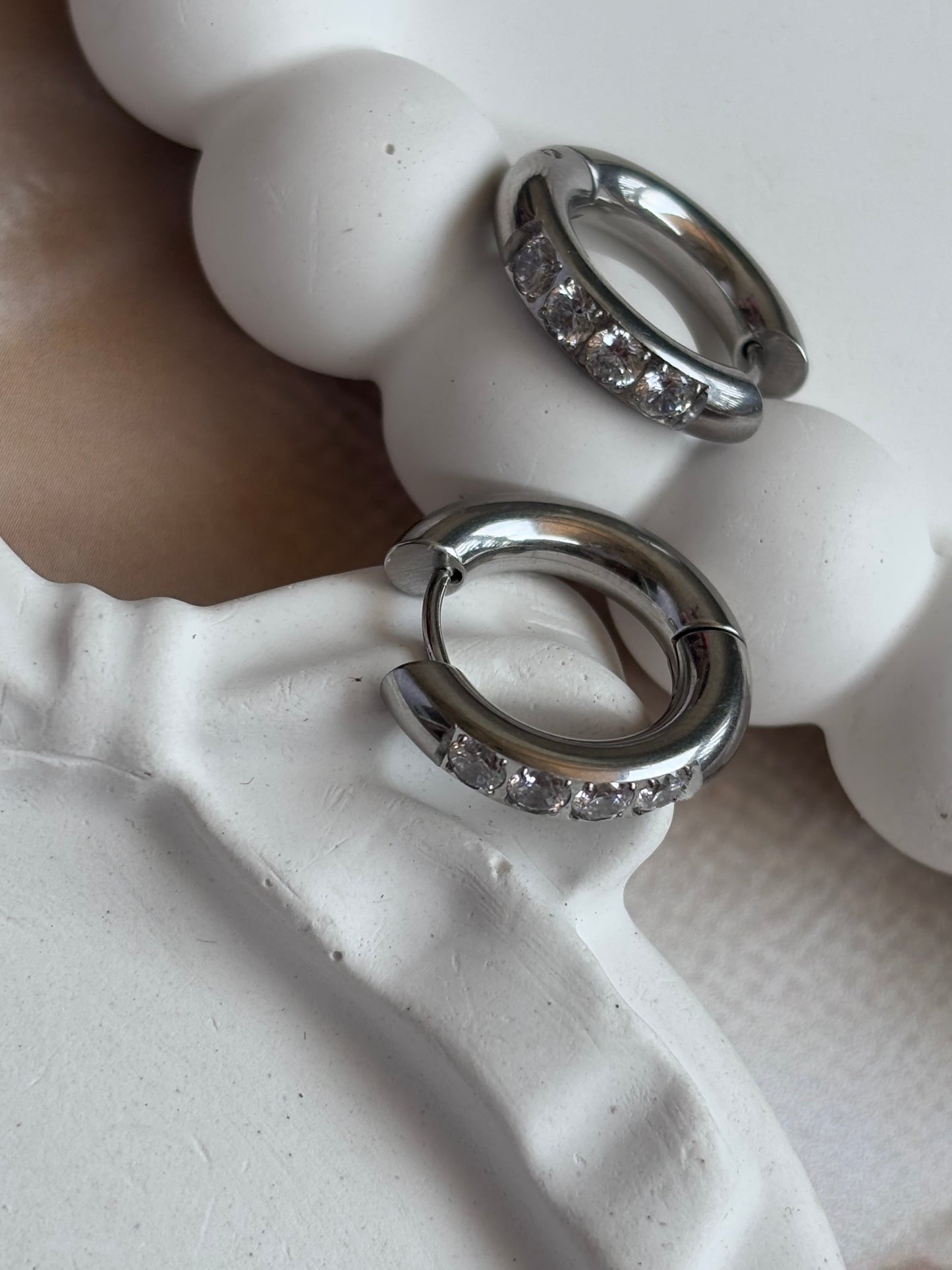Studdie Silver Hoop