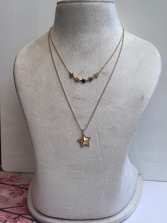 Starry star layered necklace