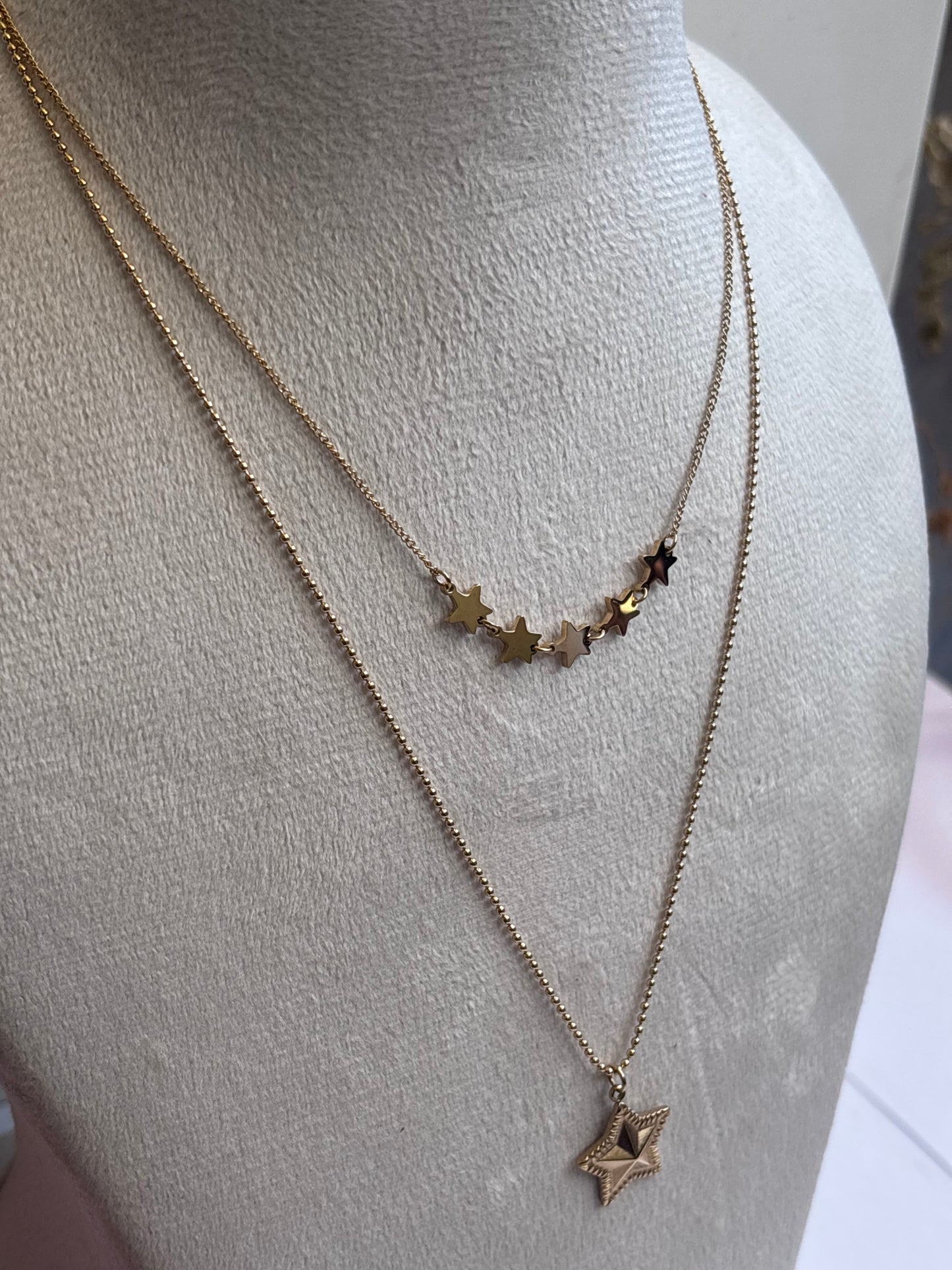 Starry star layered necklace