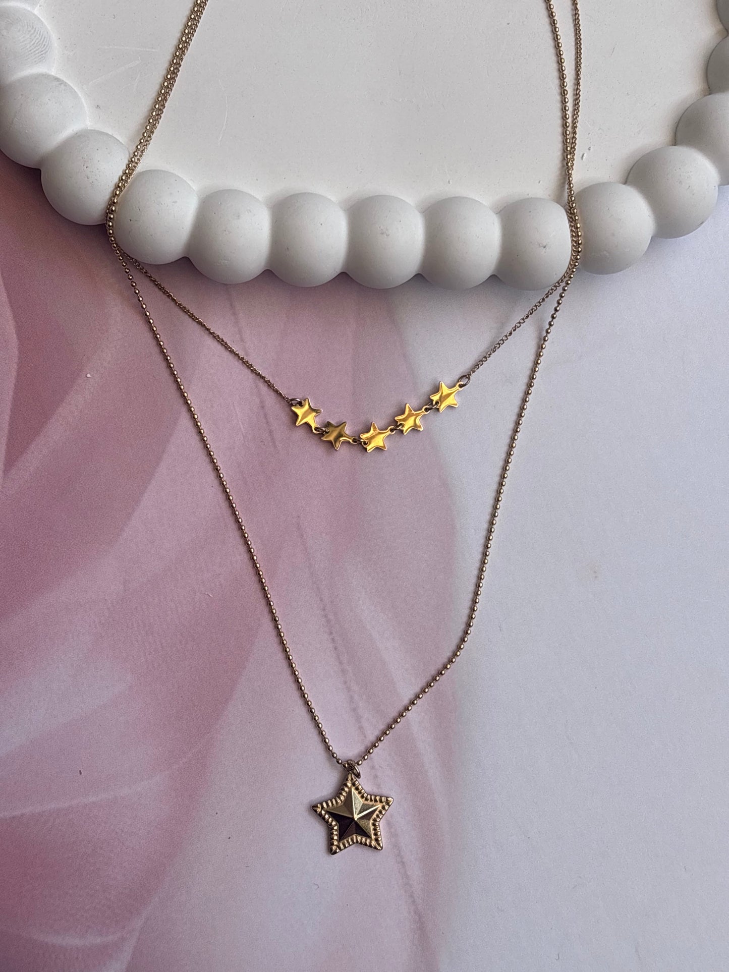Starry star layered necklace