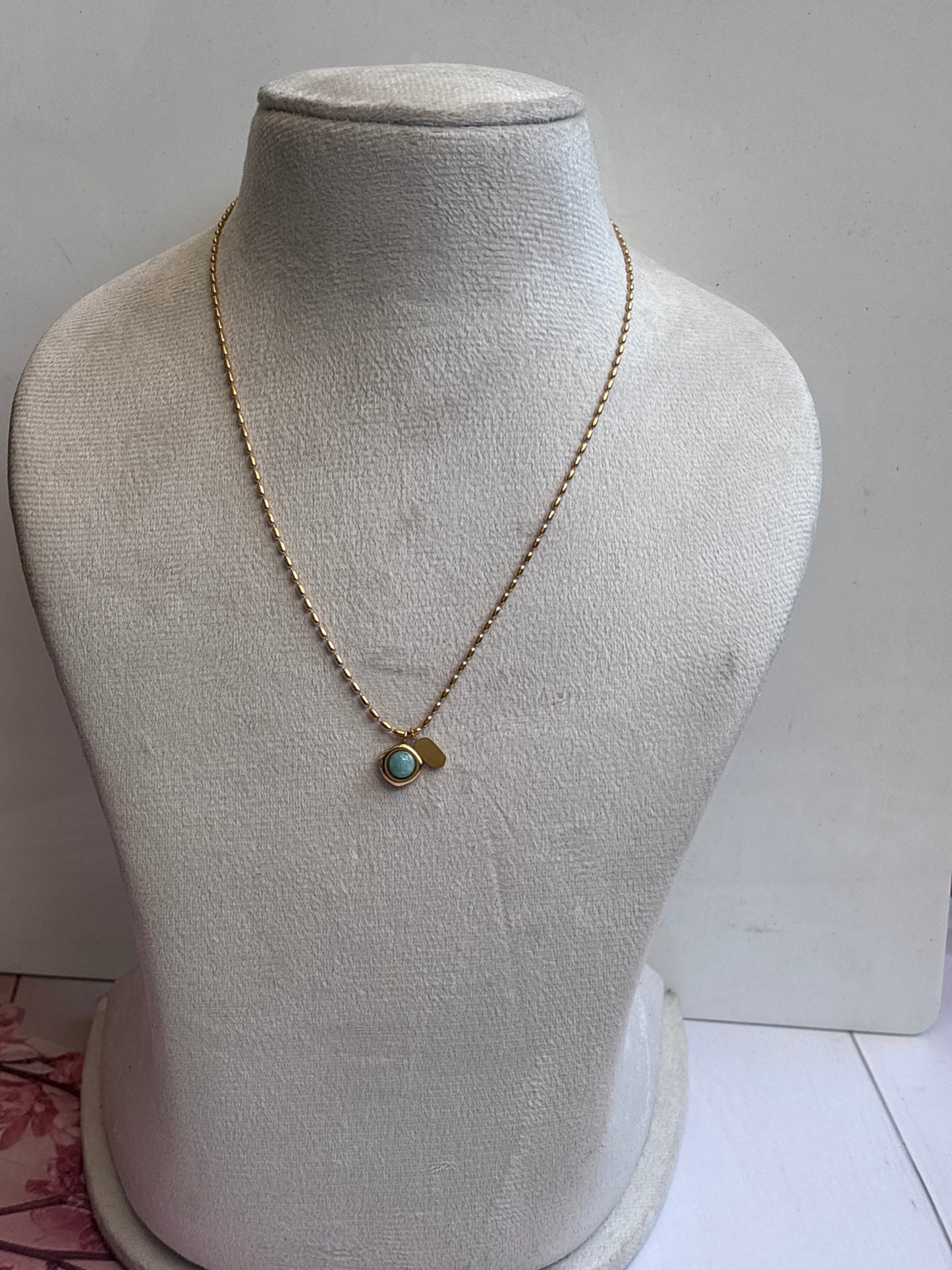 Blue bead statement necklace
