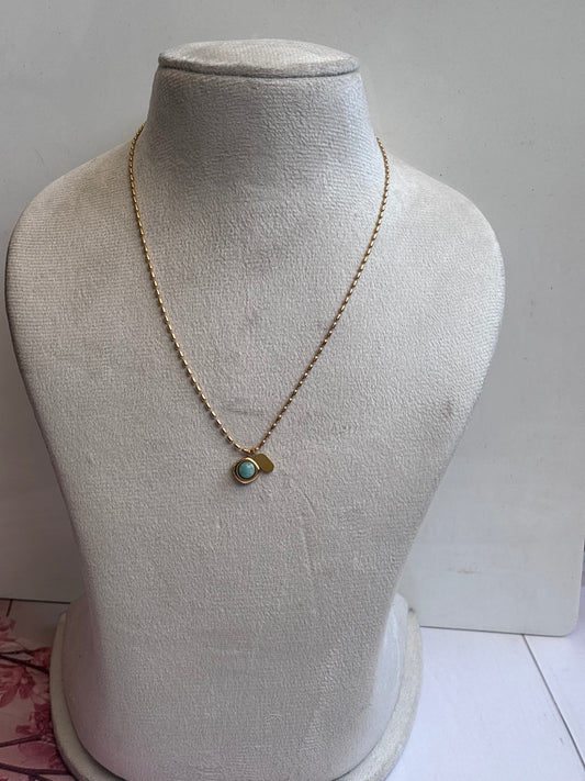 Blue bead statement necklace