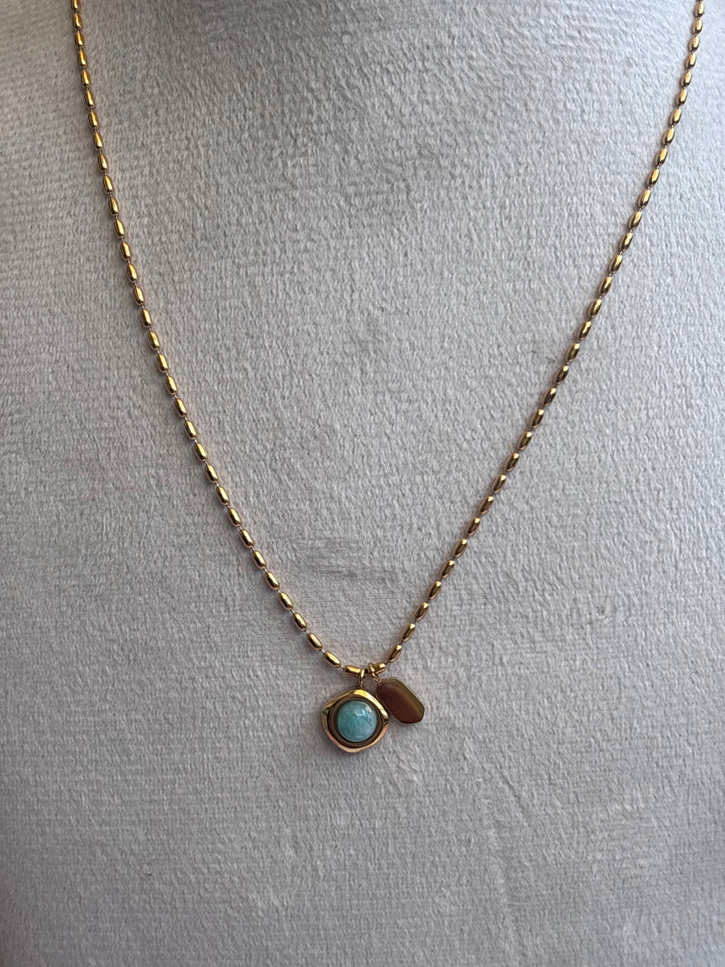 Blue bead statement necklace
