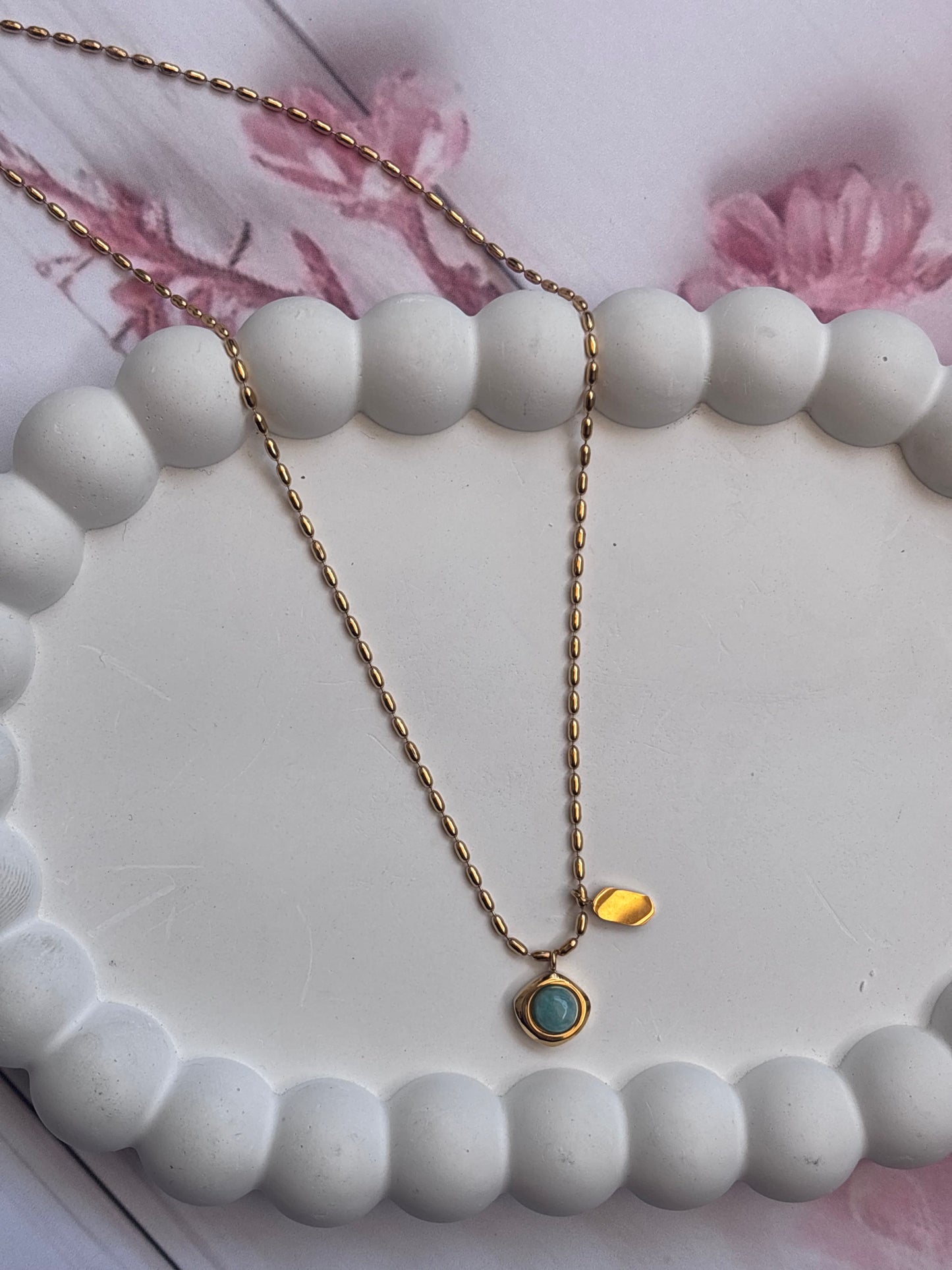 Blue bead statement necklace