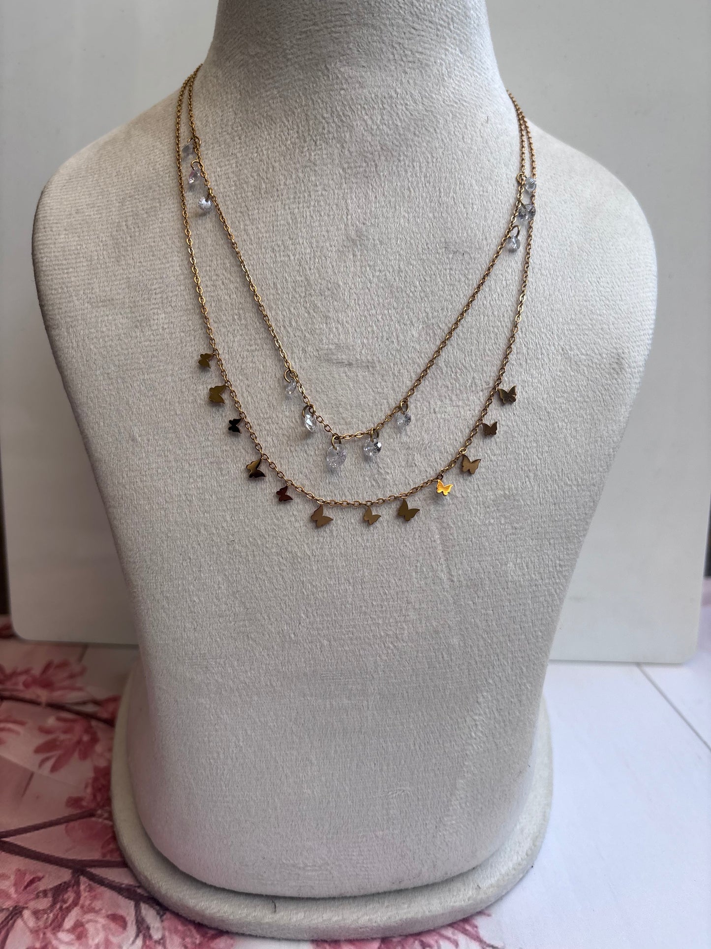 Stones 'n' Butterflies Layered Necklace