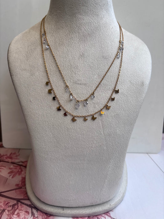 Stones 'n' Butterflies Layered Necklace