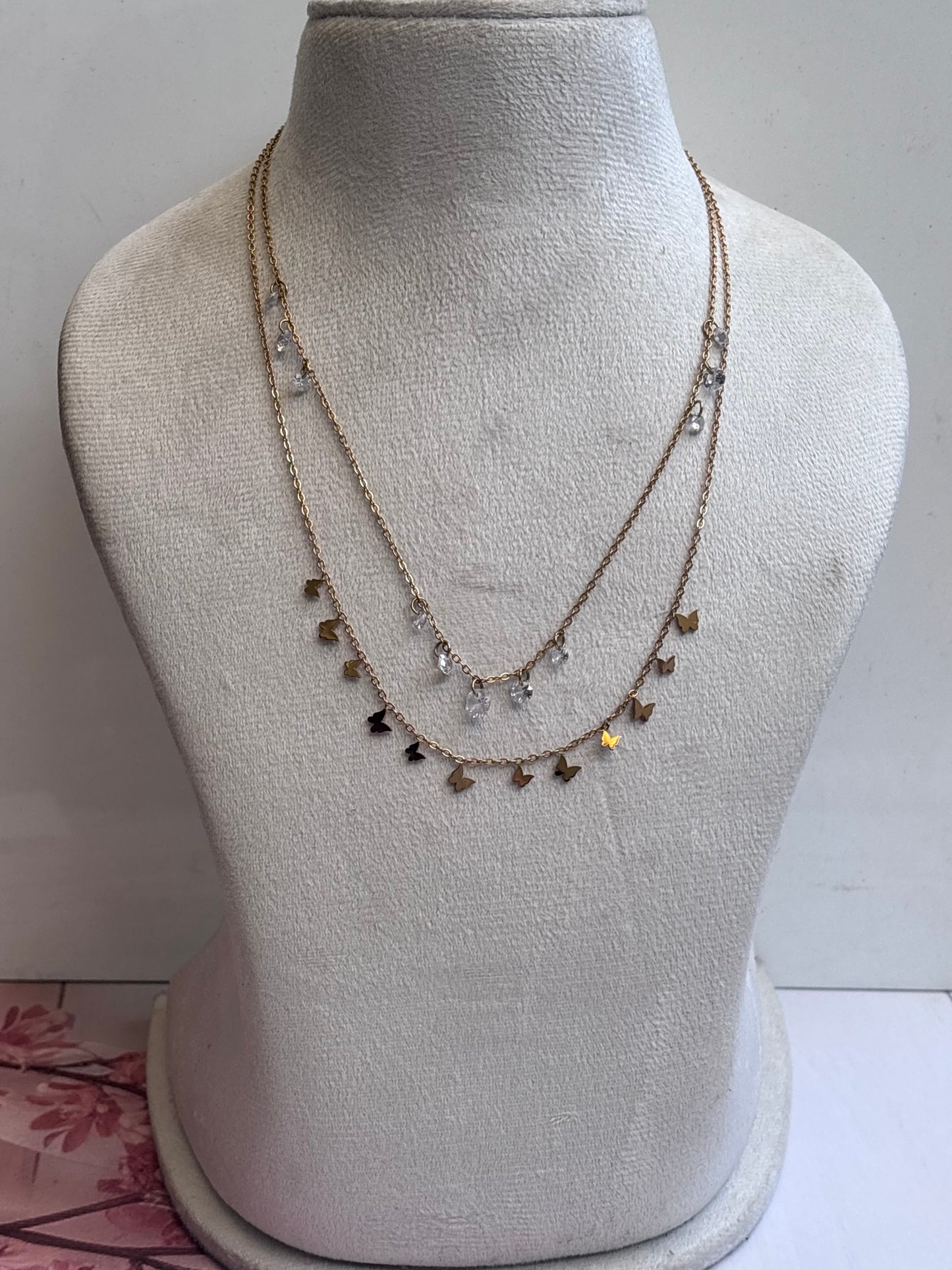 Stones 'n' Butterflies Layered Necklace