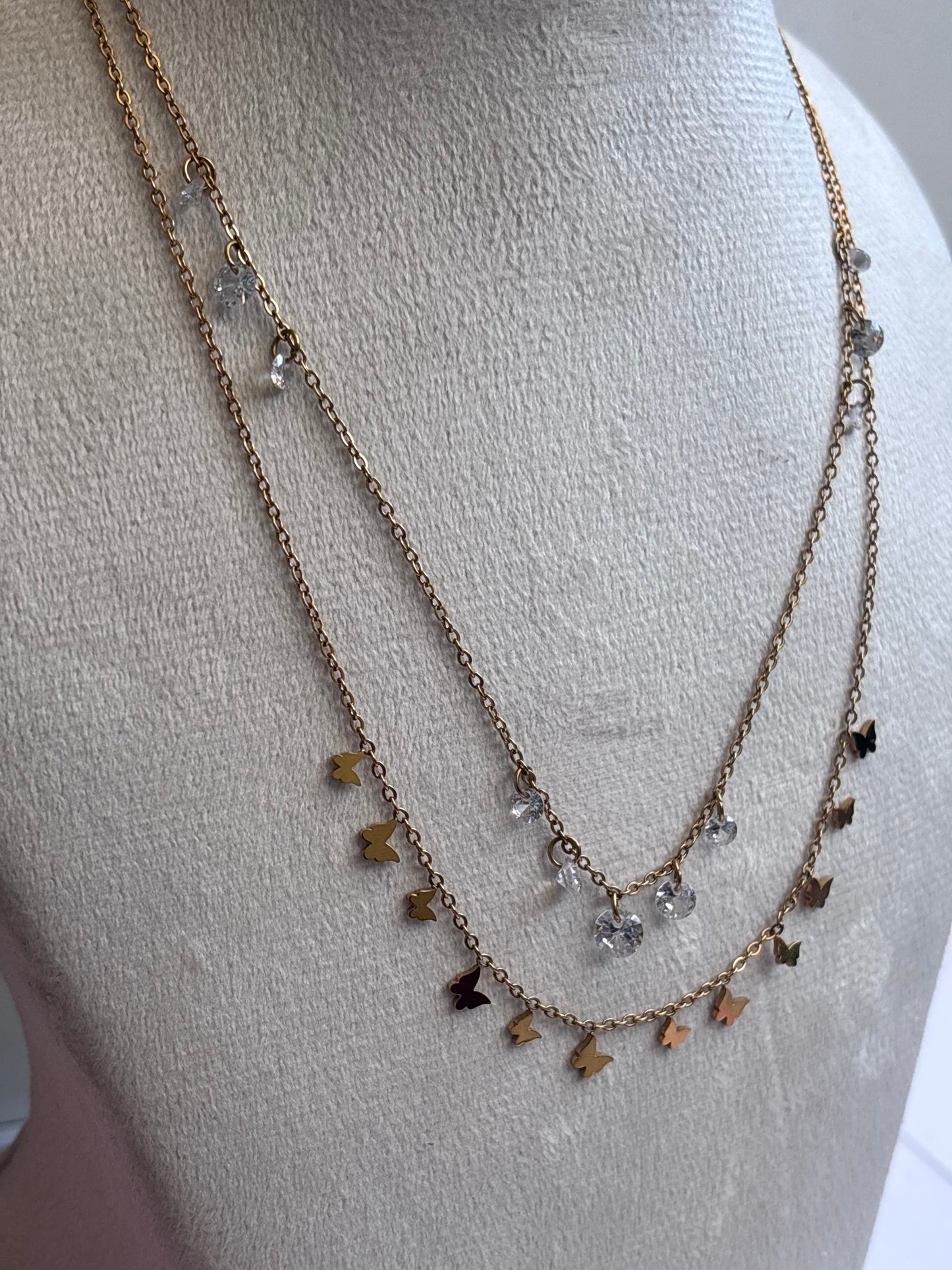 Stones 'n' Butterflies Layered Necklace