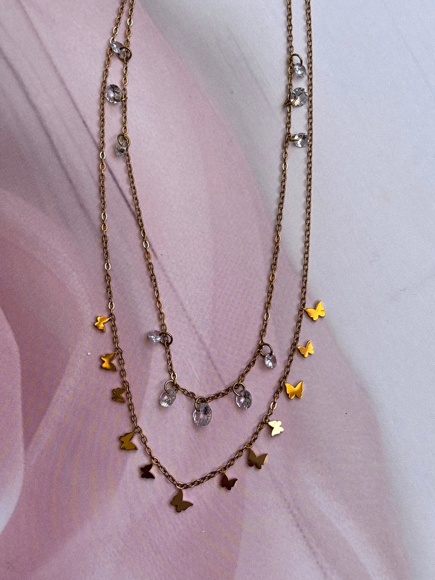 Stones 'n' Butterflies Layered Necklace