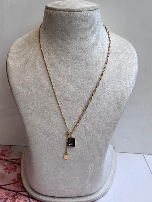 Half n half  Statement MOP Necklace