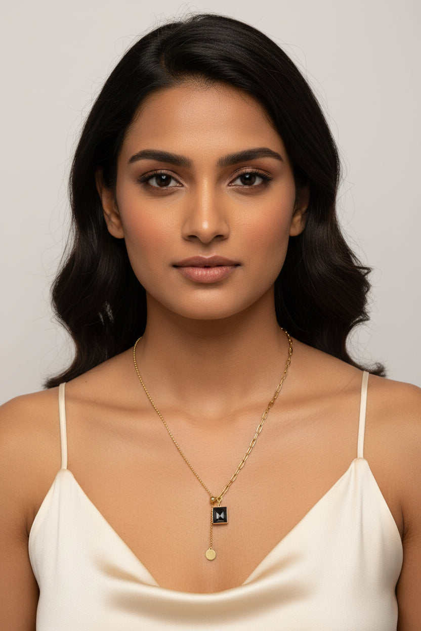 Half n half  Statement MOP Necklace
