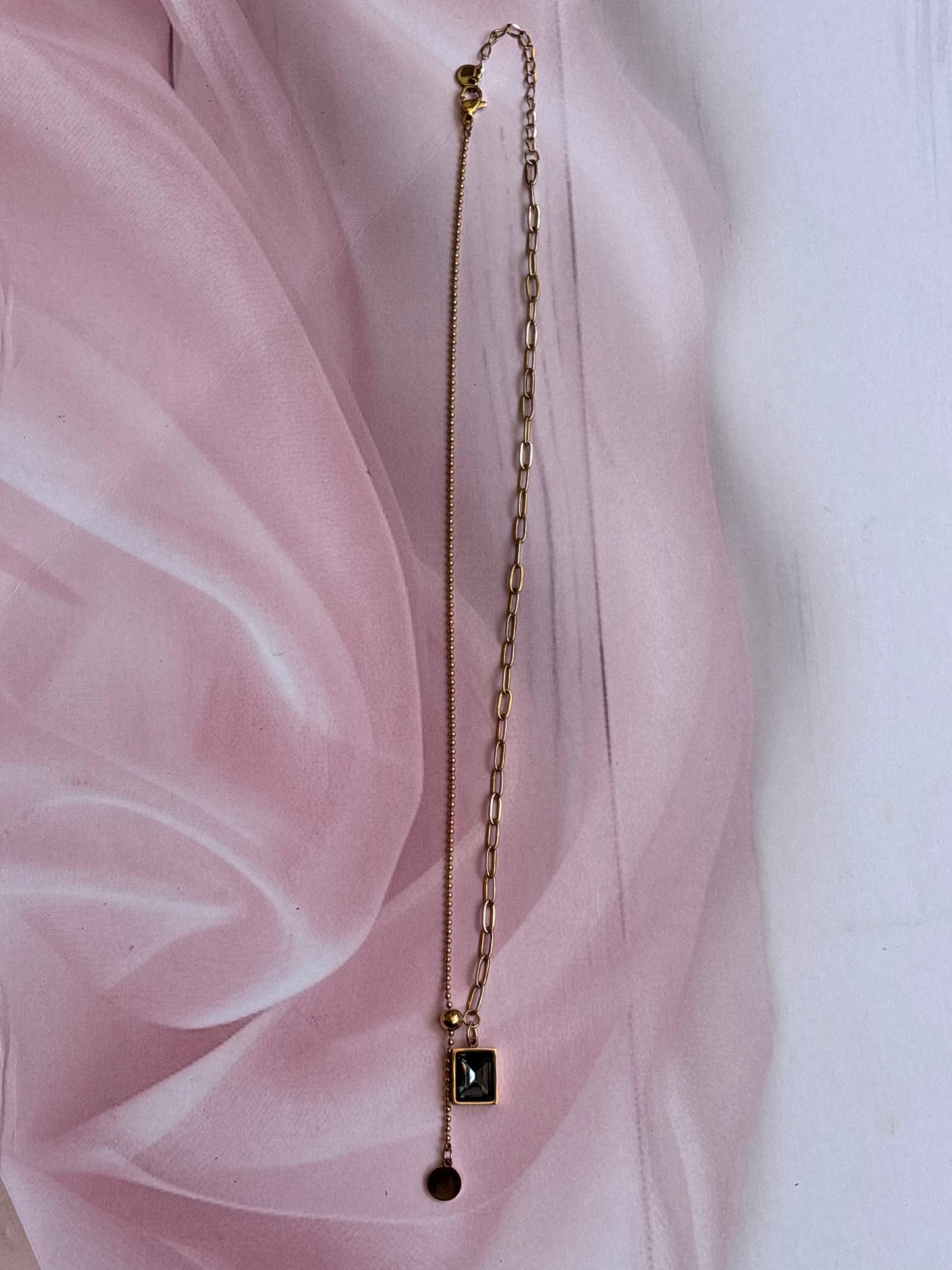 Half n half  Statement MOP Necklace