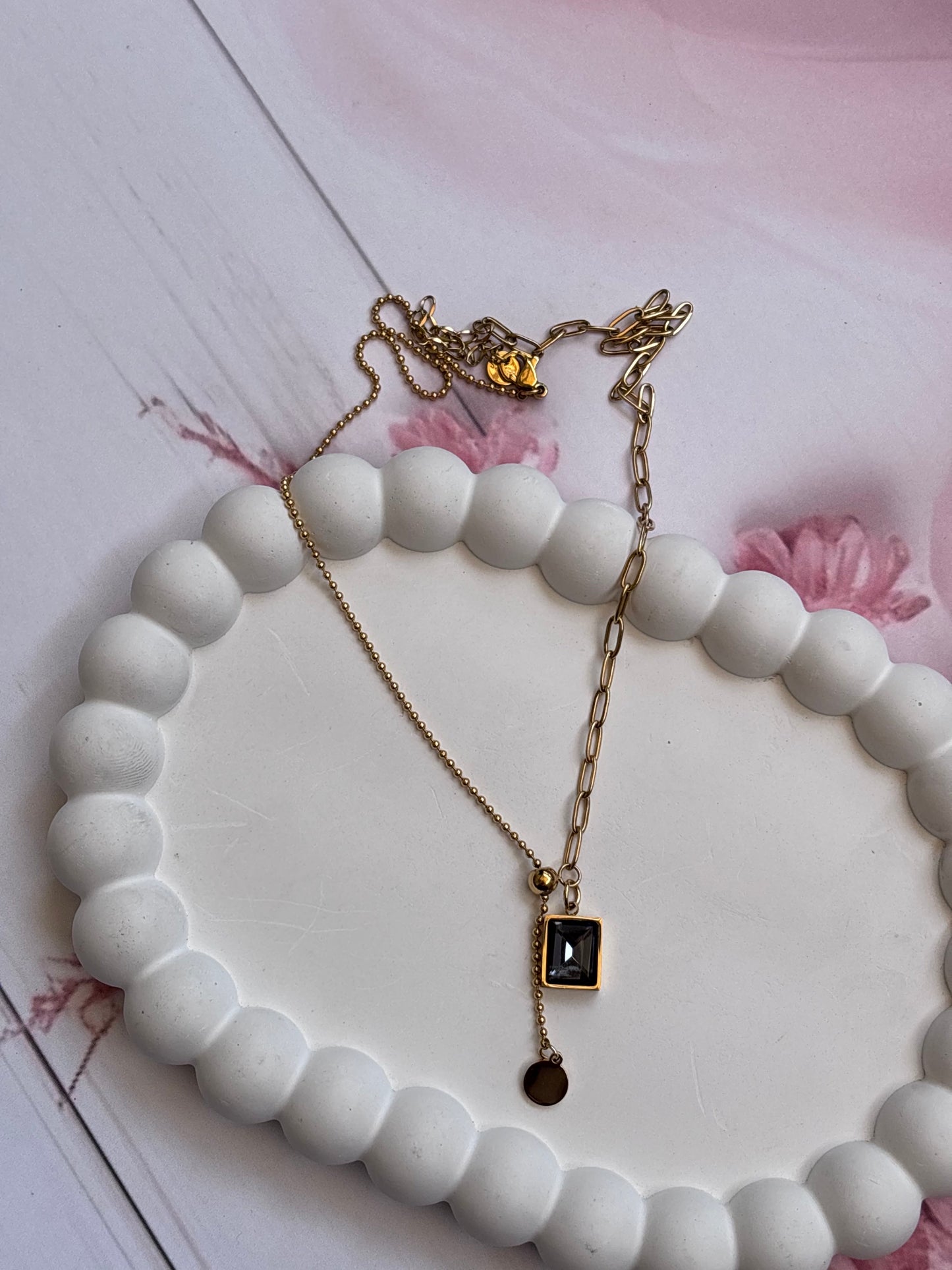 Half n half  Statement MOP Necklace