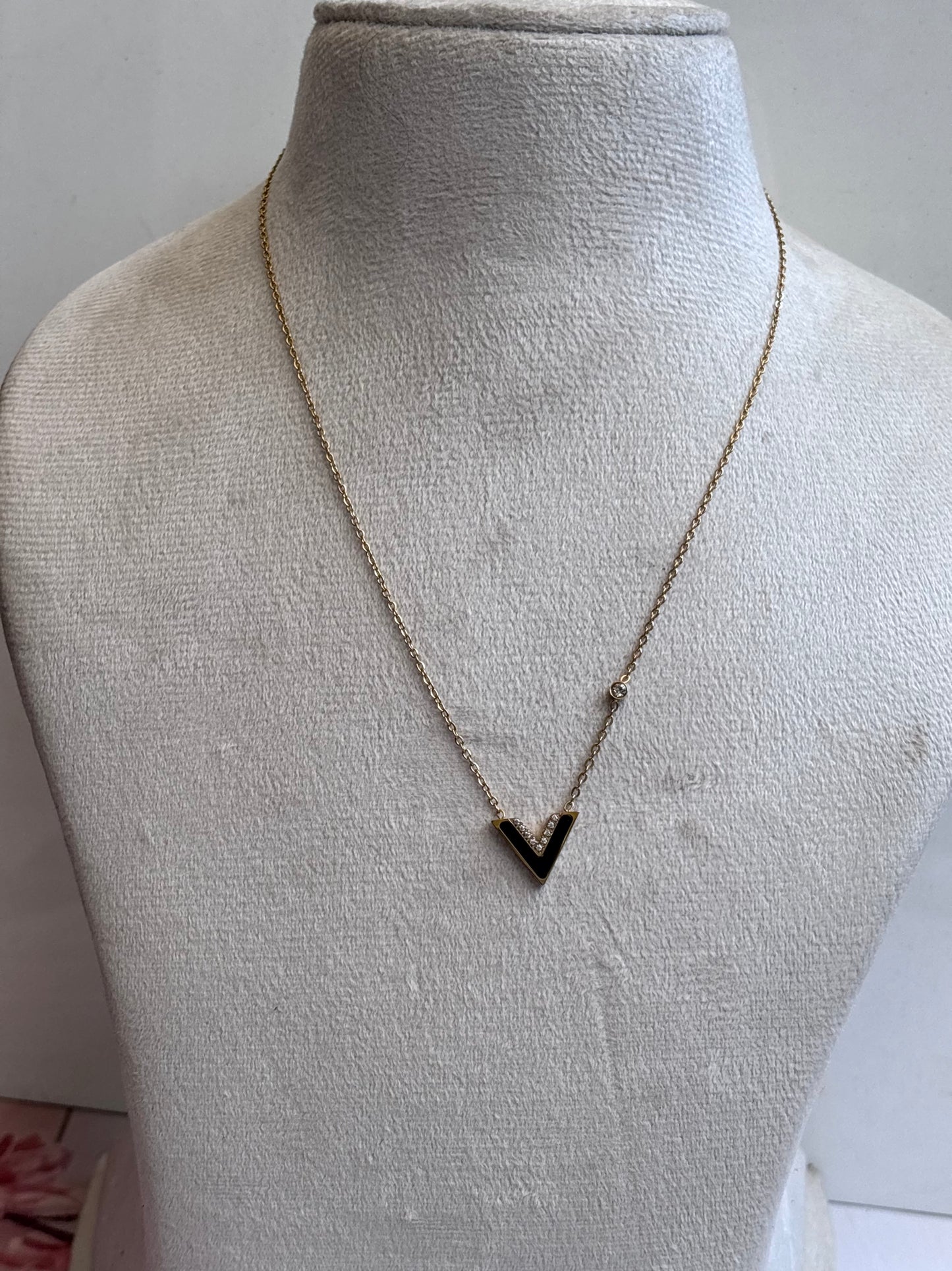 Black V Necklace