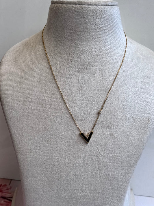 Black V Necklace