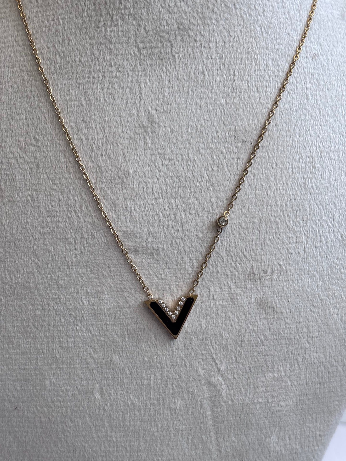 Black V Necklace