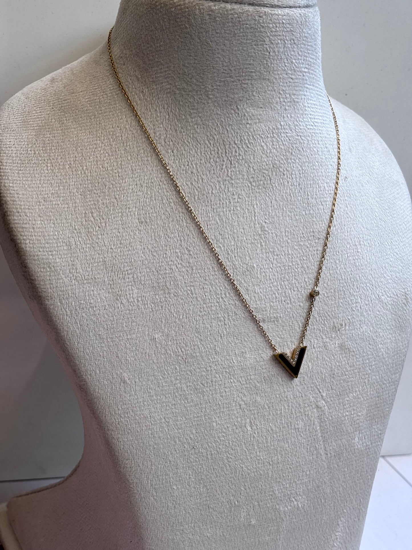Black V Necklace