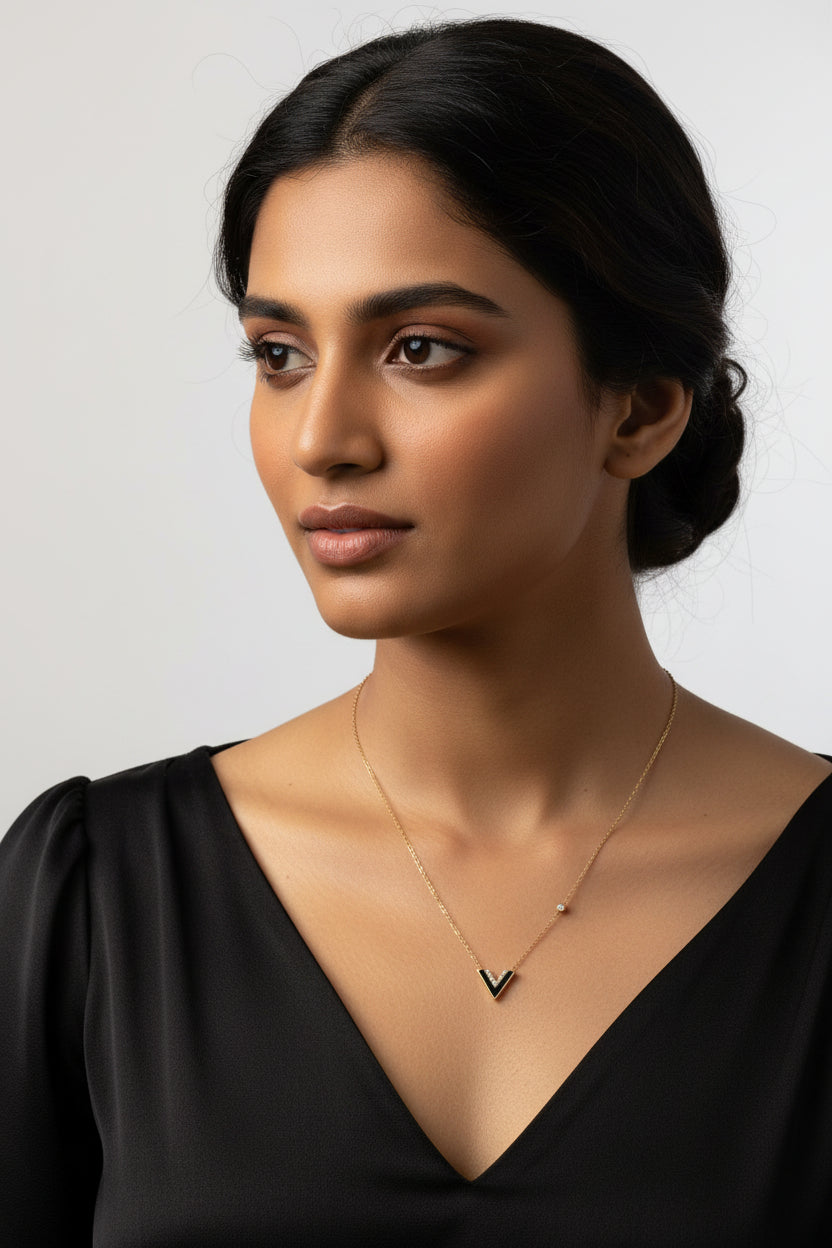 Black V Necklace