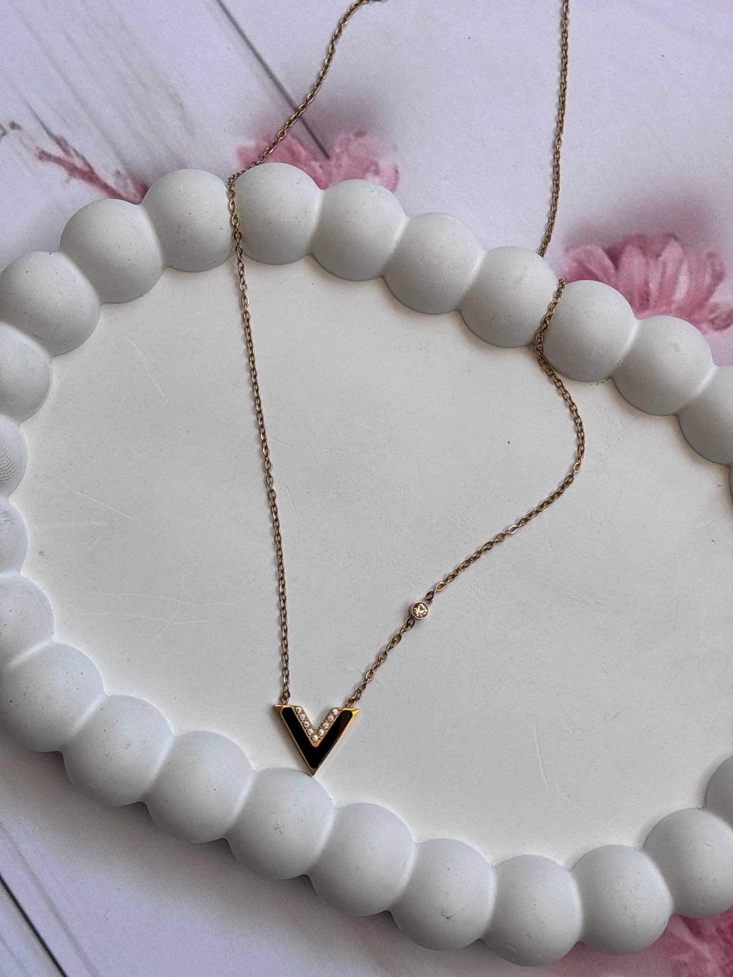 Black V Necklace