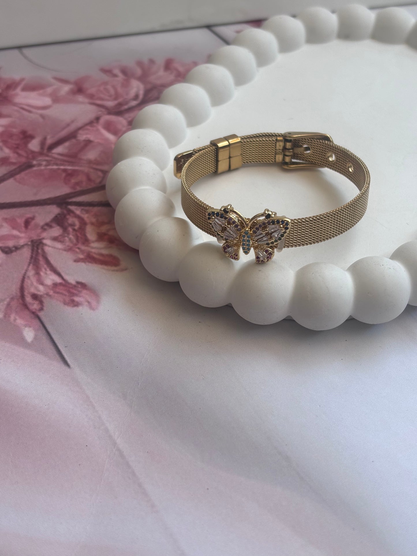Zircon Butterfly belt bracelet