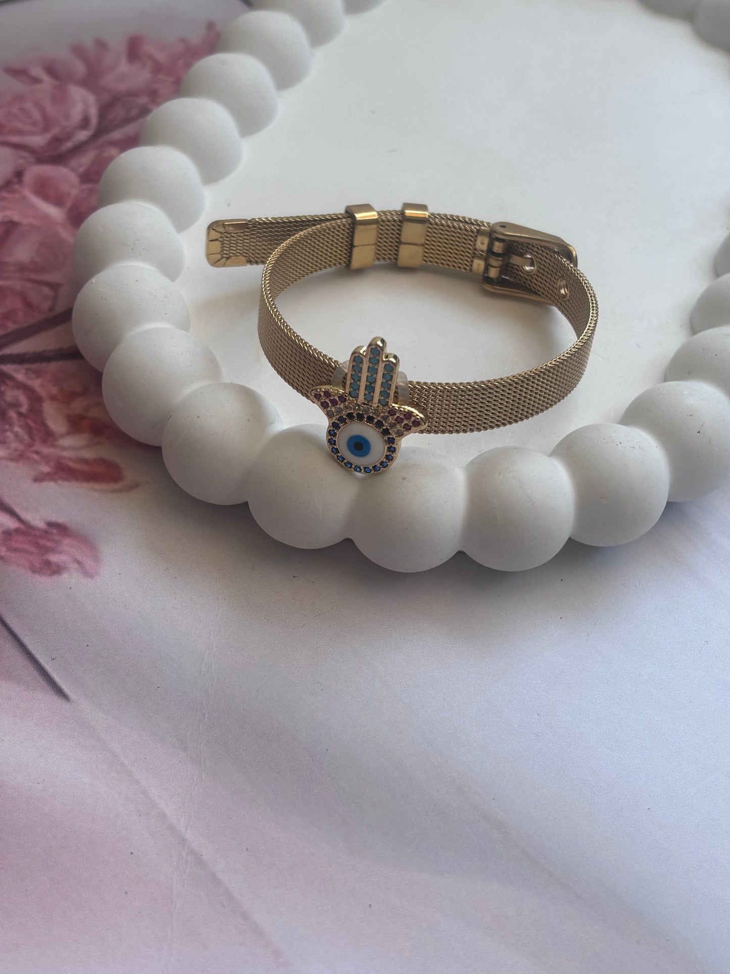 Evil Eye Palm Belt Bracelet