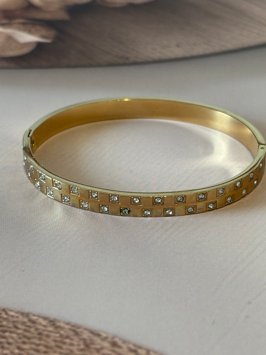 Golden Squary stone bracelet