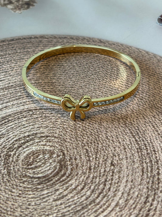 Bow design studded bracelet kada