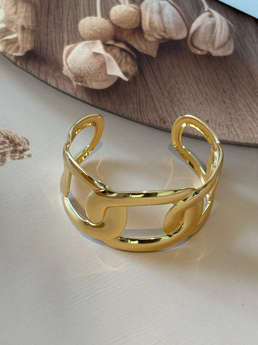 Golden broad cuff