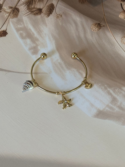 Golden Star shell adjustable bracelet