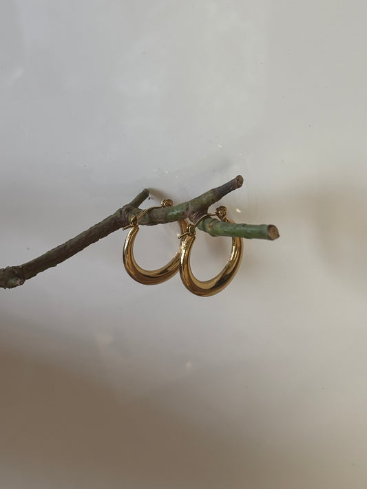 Golden round hoops