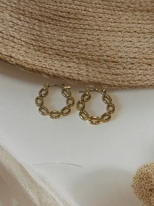 Golden chain design hoops