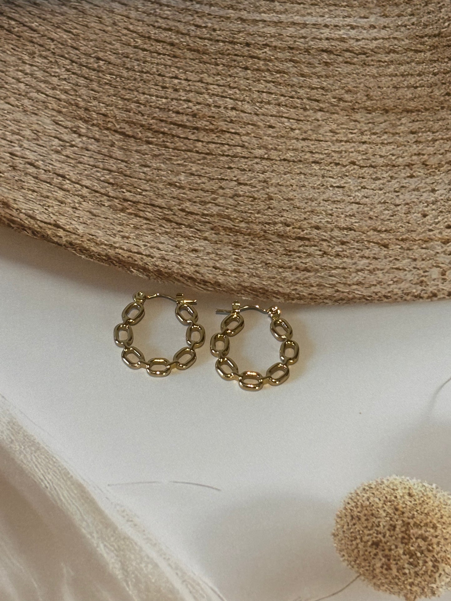 Golden chain design hoops