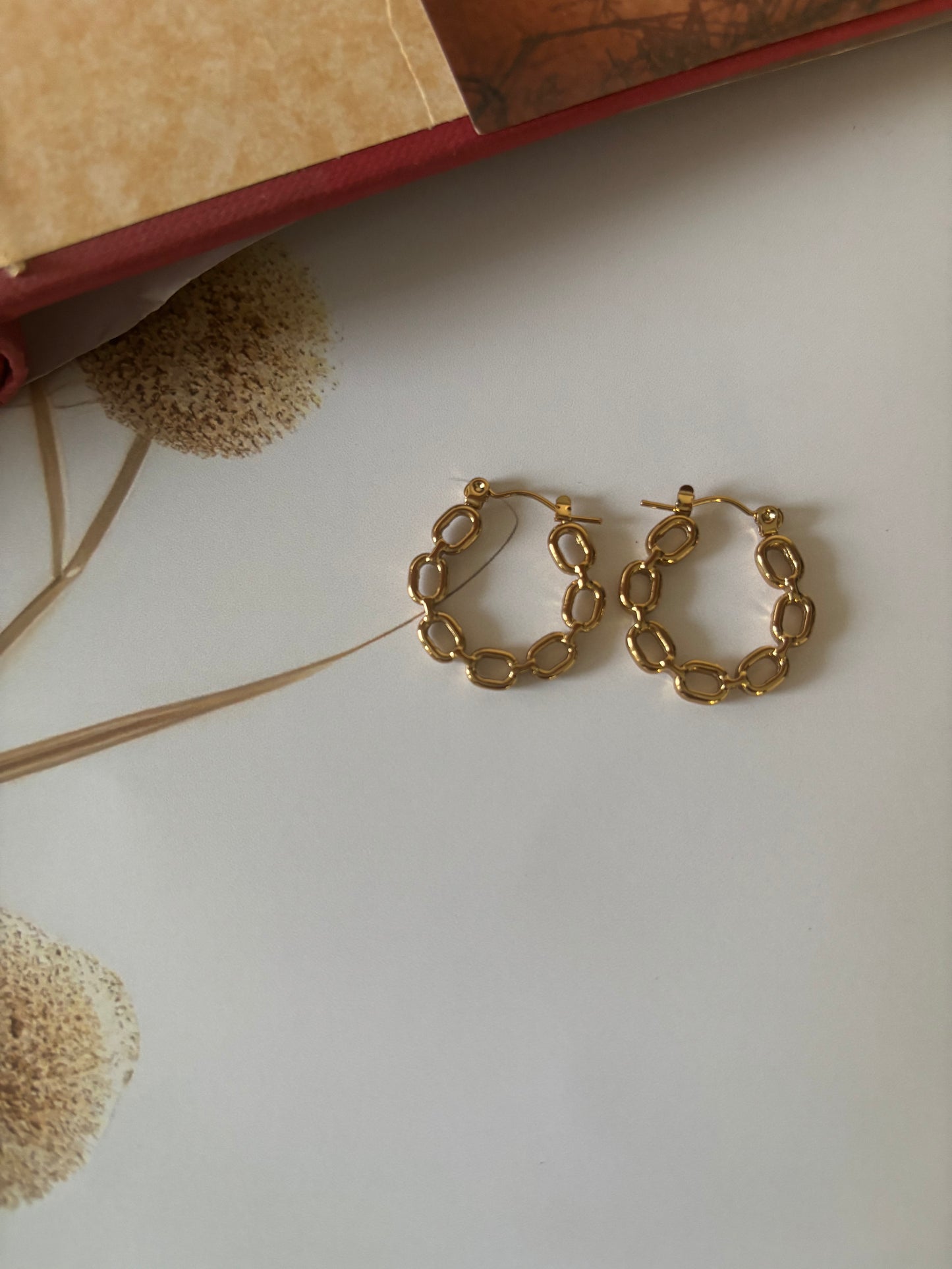 Golden chain design hoops