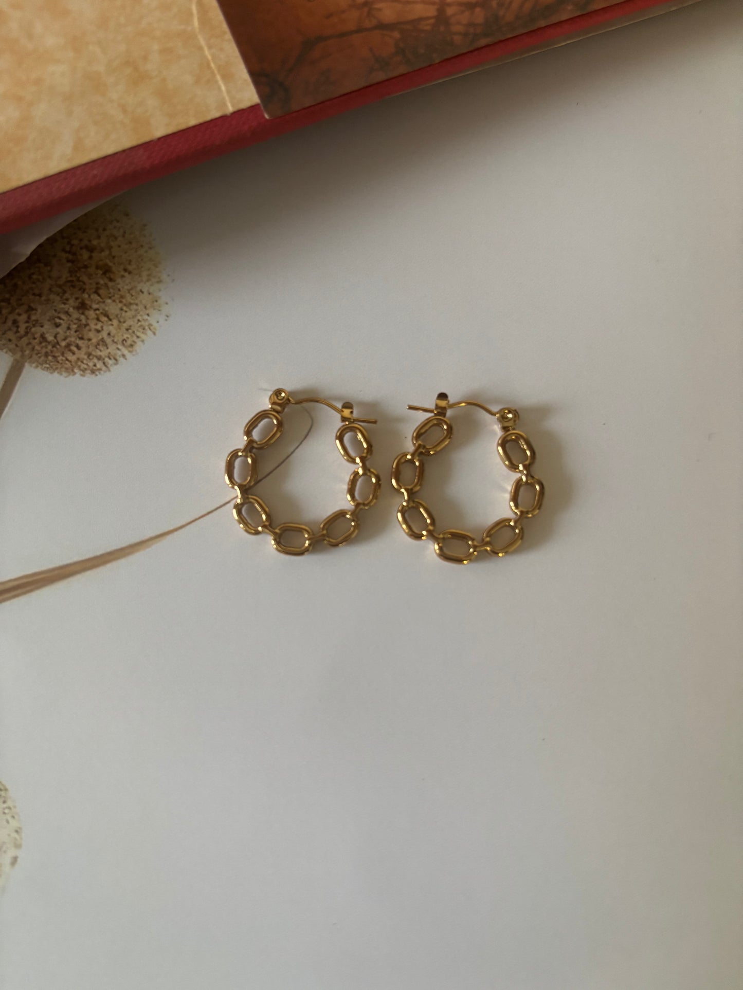Golden chain design hoops