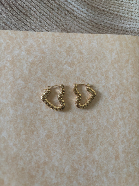 Golden heart2 hoops