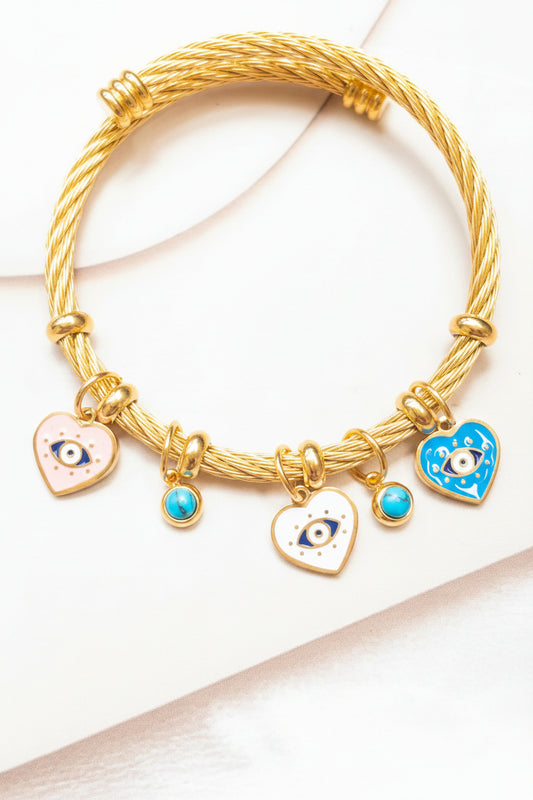 Evil eye hearts charms kada
