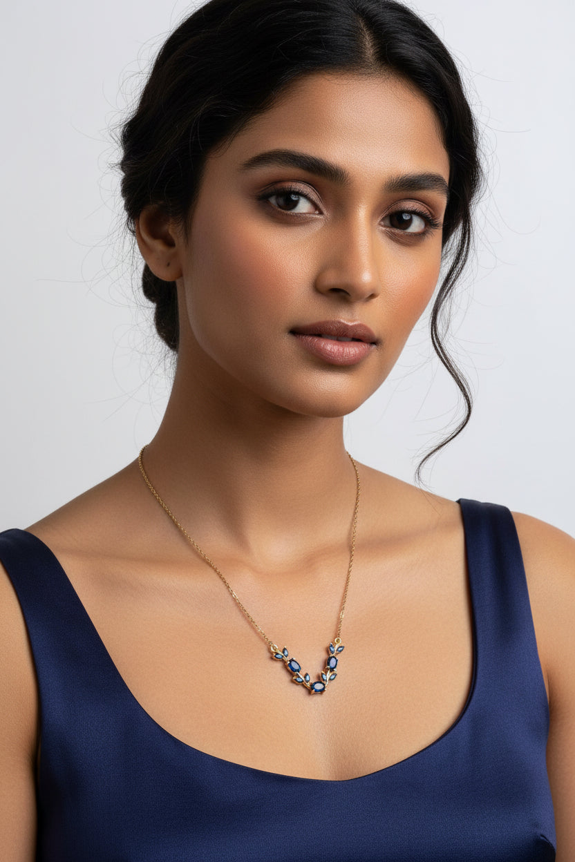 Tulip Necklace -Blue