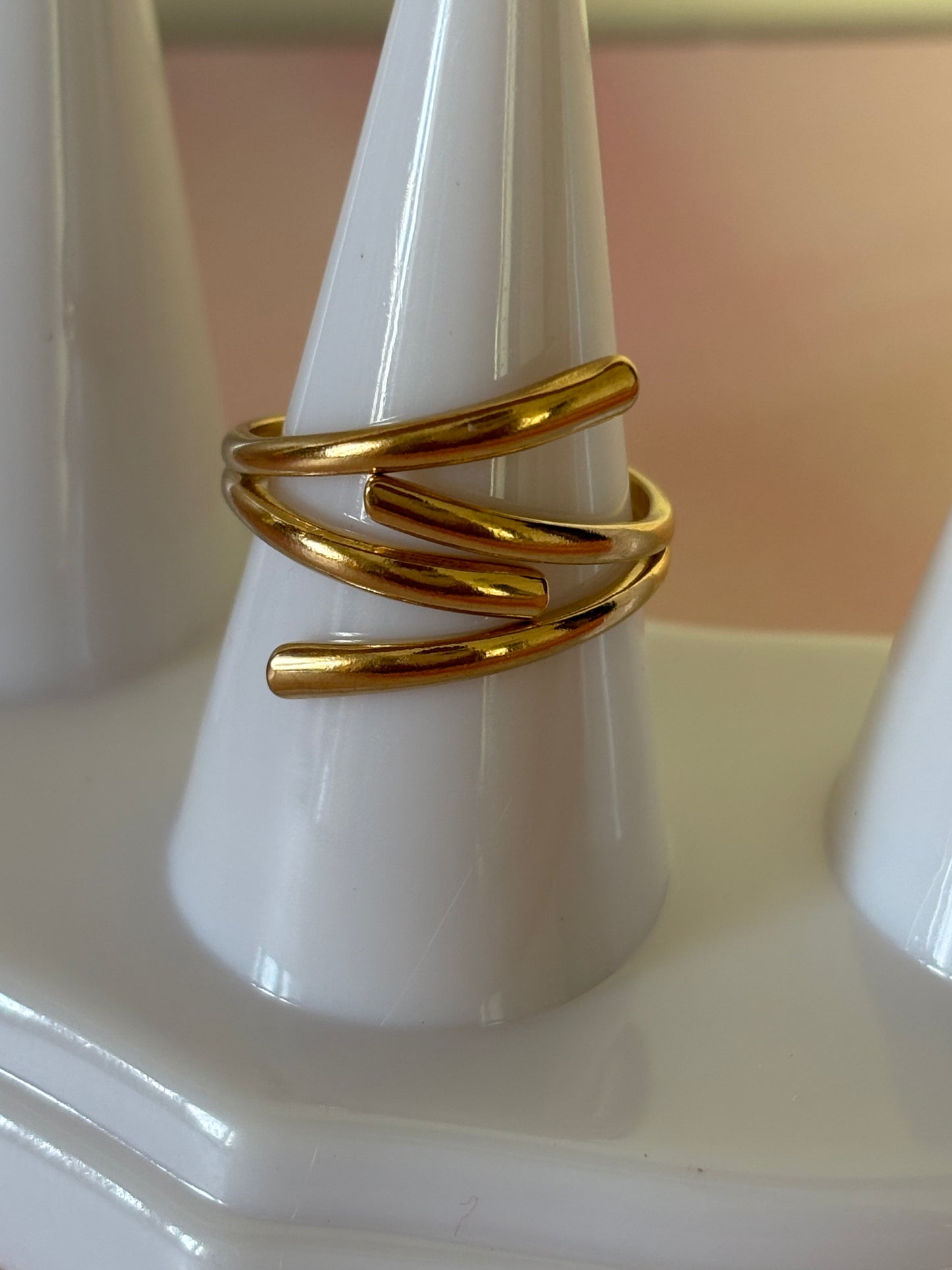 golden double layers plain ring