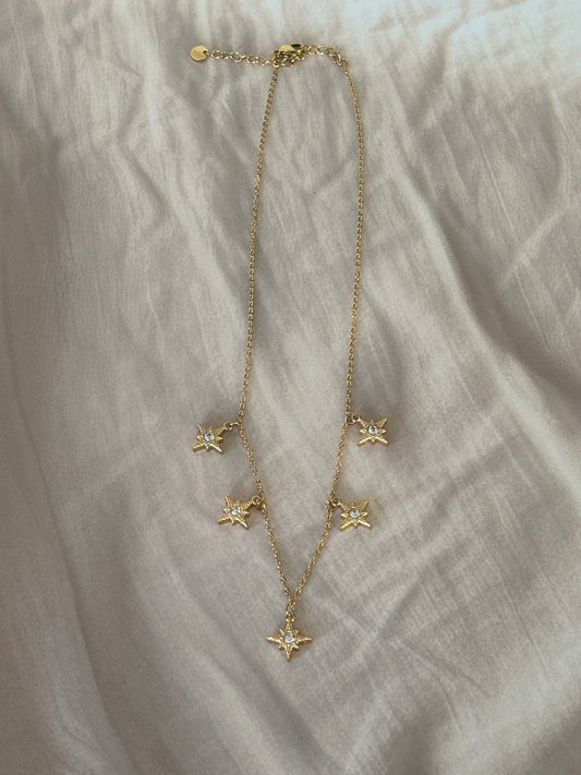 Golden starry star Necklace