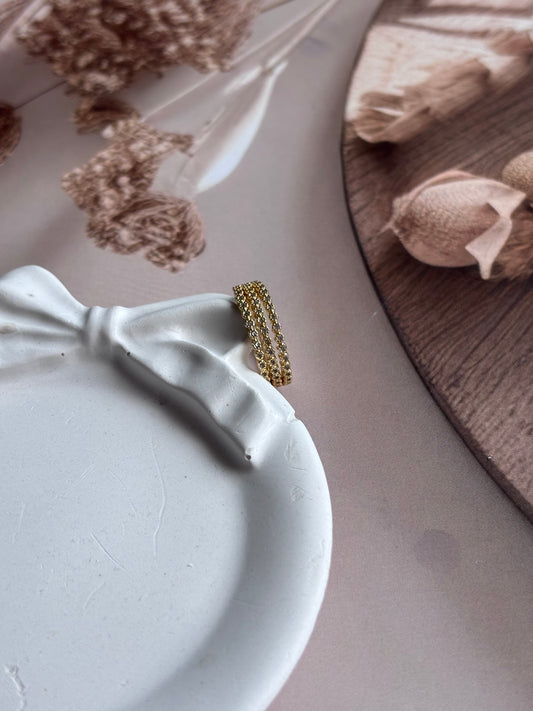 Round 3 LINE AD studded ring